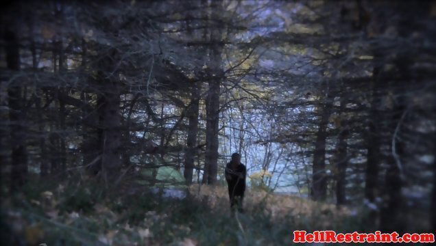 Restrained MILF gets caged restrained