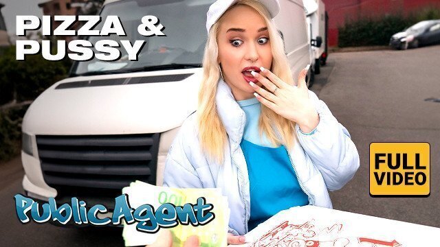 Public Agent FULL SCENE student delivery girl with creamy pizza gets jeans ripped