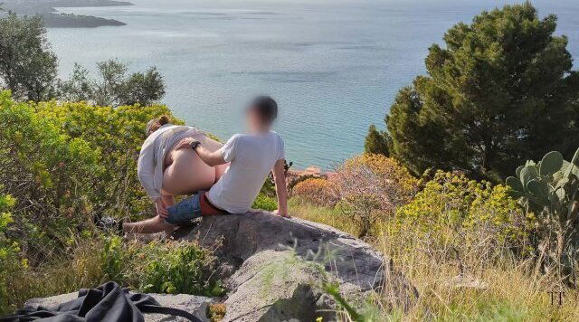 Spontaneous while hiking with view over city