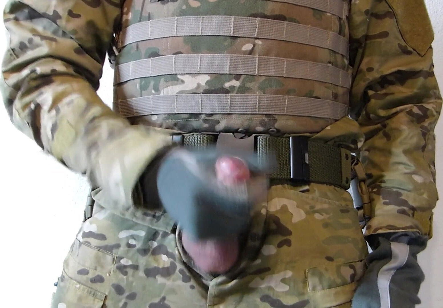 Soldier played alone horny