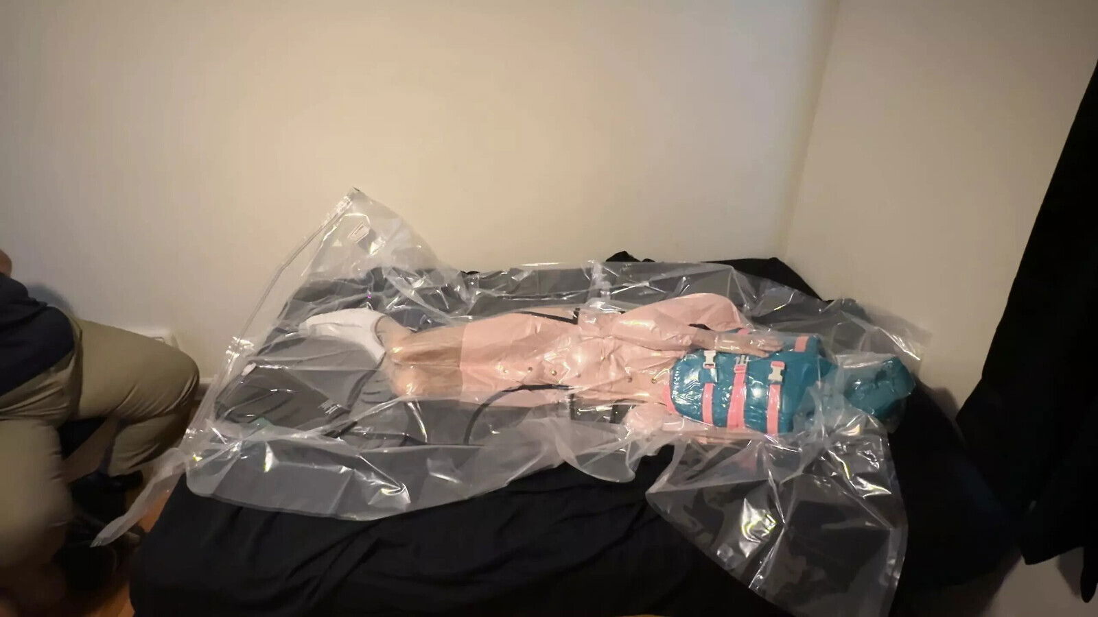 VacPacked pink minidress jacket with apron lifevest