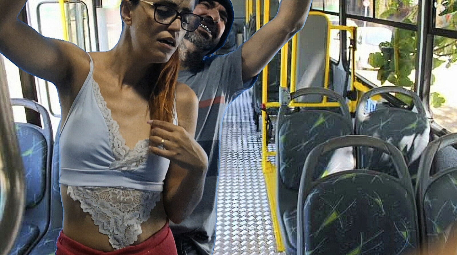 Student taking pervert's thigh