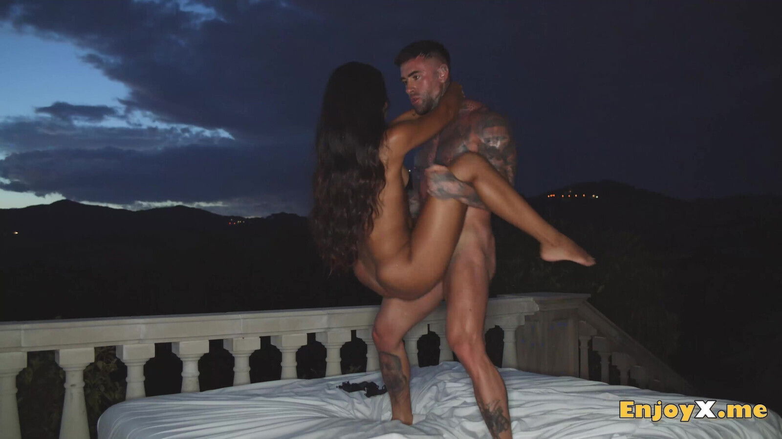 Andrea Retali, insane Spanish with dark-hued hair, passionately plumbed supreme outdoors.