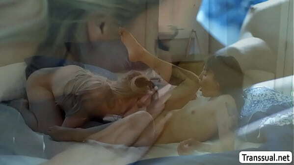 Trans licks fucks friends pussy