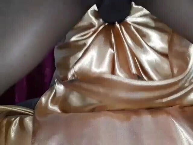 GOLD SATIN HIJAB FUCK