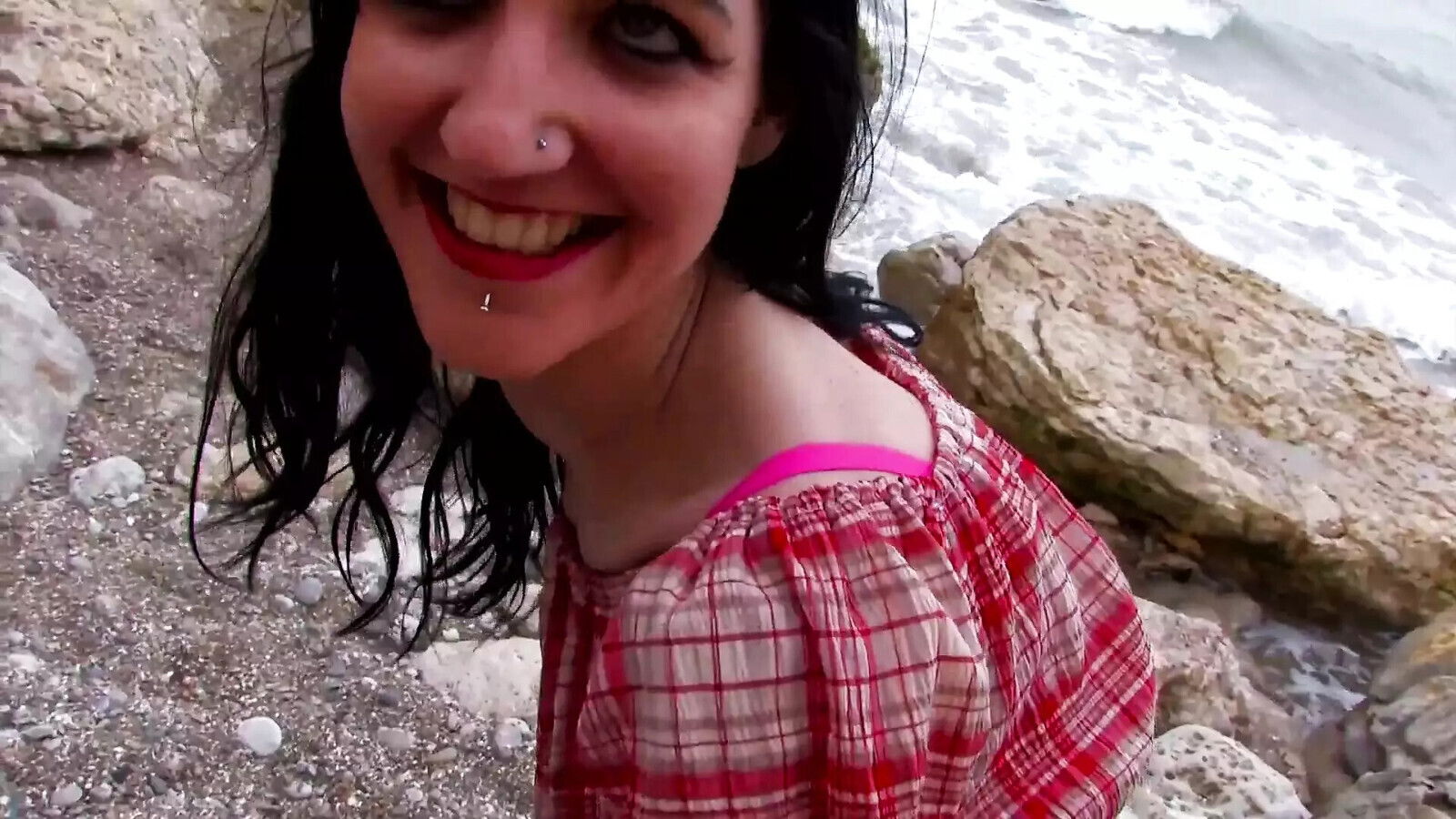 Barely lover brunette whore receives first