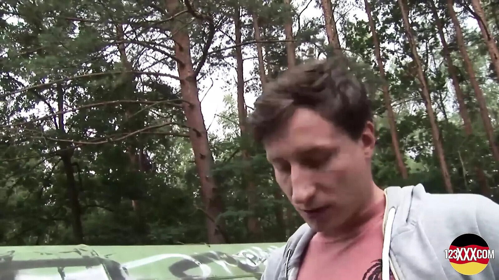 Curvy German Brunette Fucking Like Wild Animal Outdoors