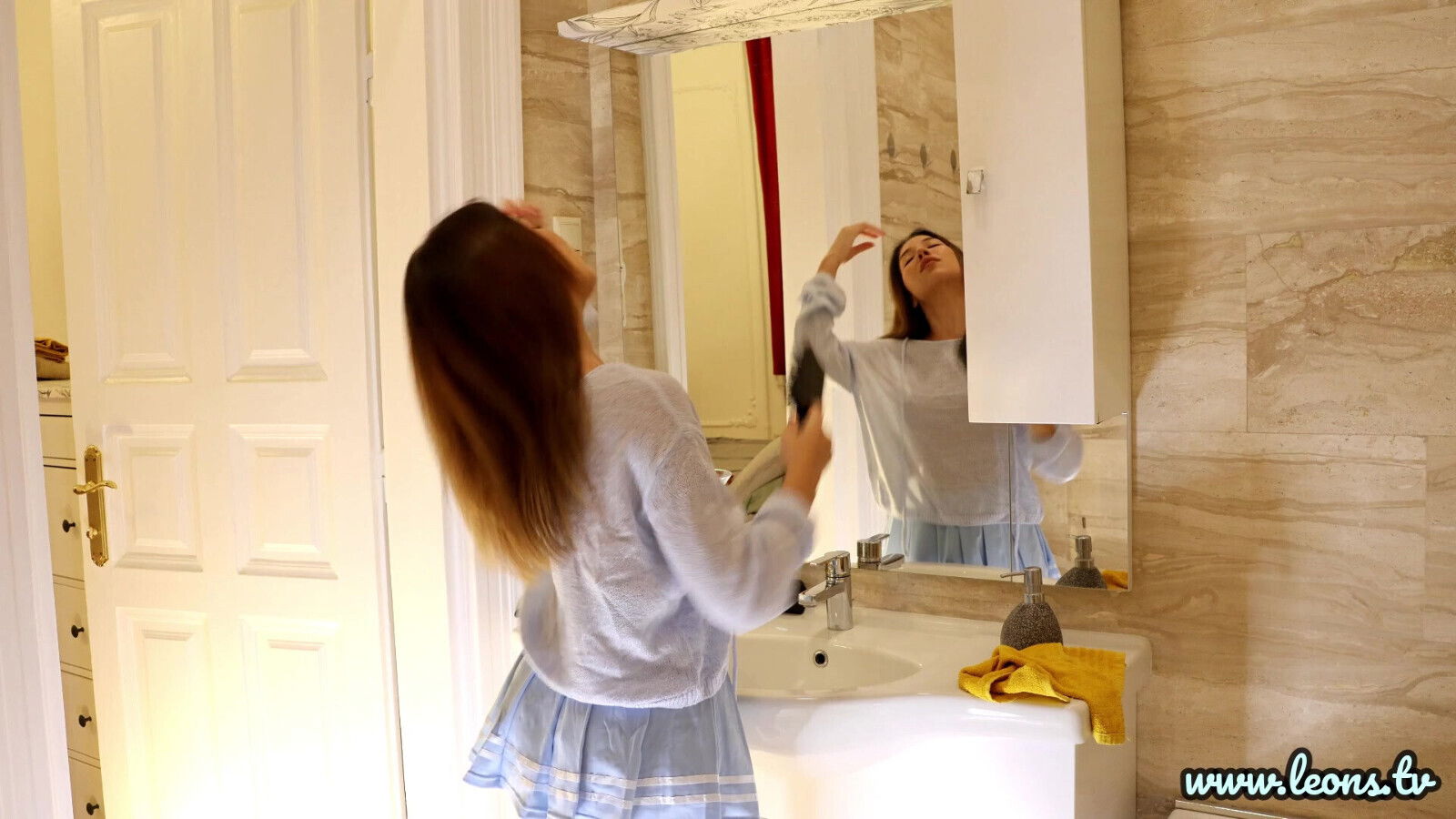 Super Petite Asian Girl Takes Through Panties Bathroom Flash Pussy