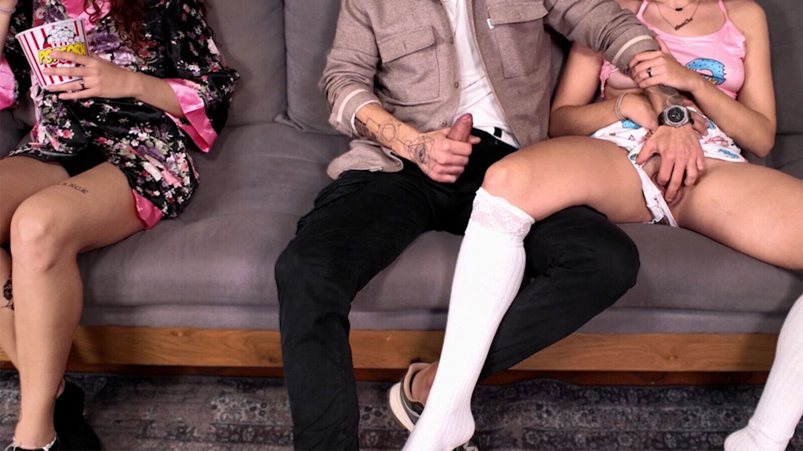 Perv Family's Movie Night! Innocent Teen Stepdaughter Used Sepdad's Pleasure