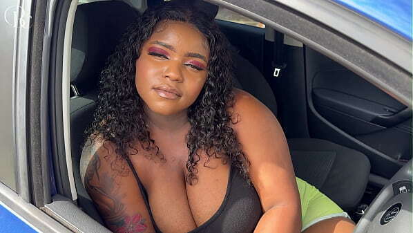 Ebony Gets Fucked Through Hole Tight Shorts Wash