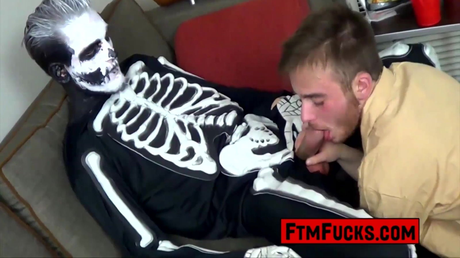 Ftmfucks Trick Treat!? Gaybuster Jock Fucked Dressed Scary Skeleton Costume! Jock Hudson, Zack Grayson Luke Hudson