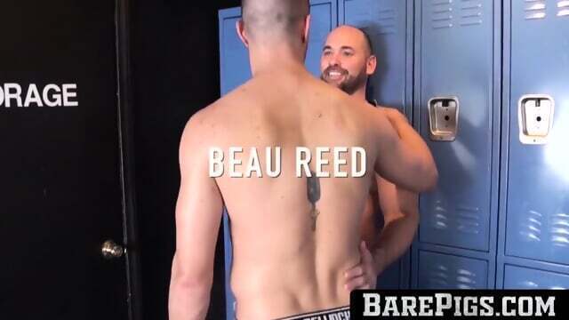 Locker room chat leads intense bareback fucking