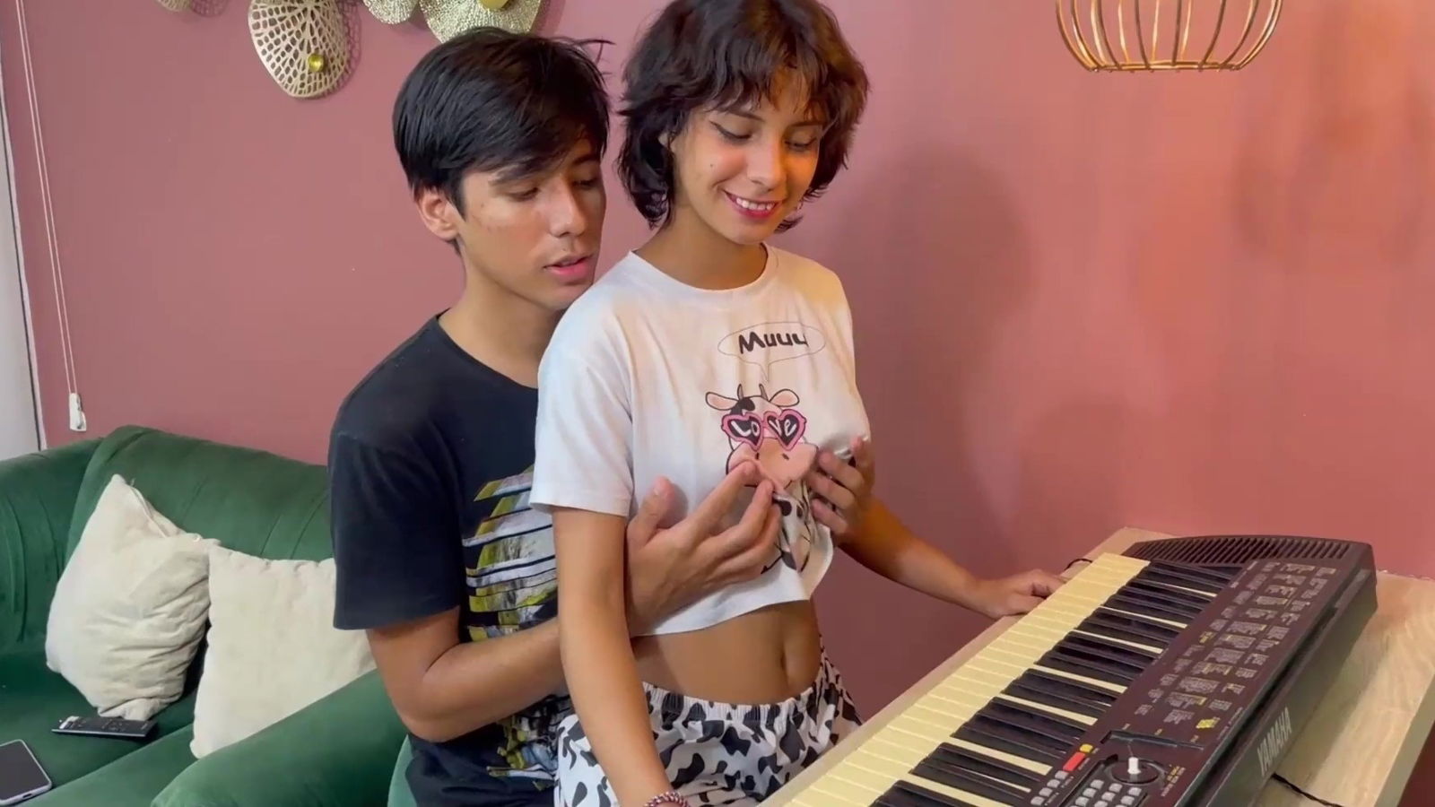 Handsome Fucked Lovely Slim Latina Step-sis During Their Music Lesson