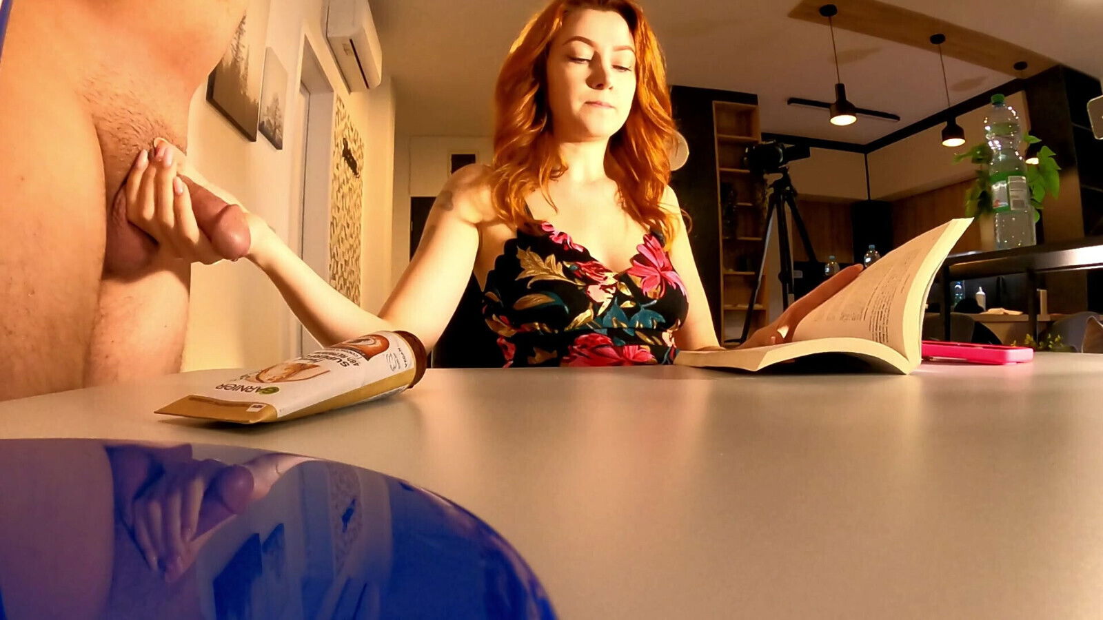 teasing mutual masturbation with horny redhead secretary loves cream stroke slowly