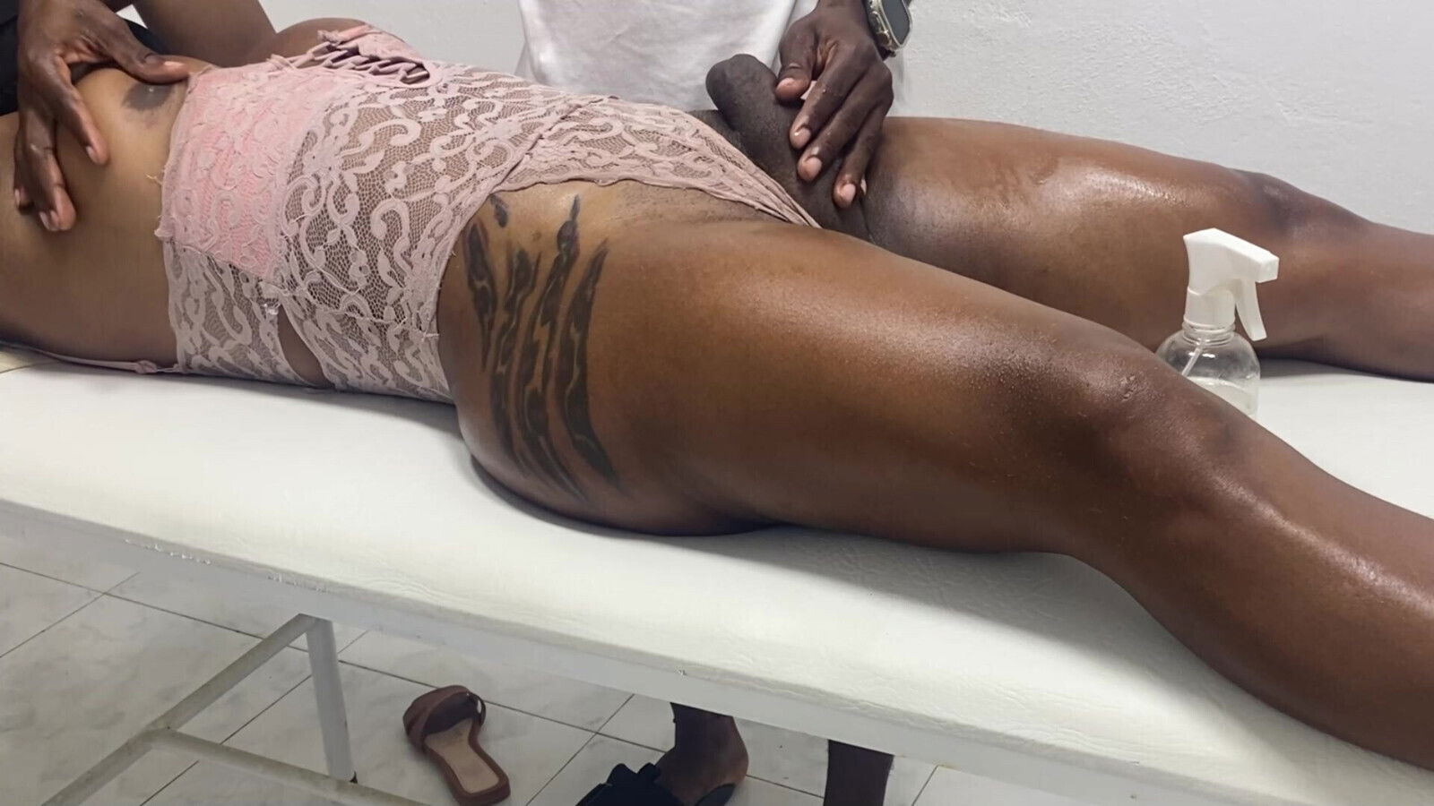 Amateur Camera Records Trans Woman Being Massaged