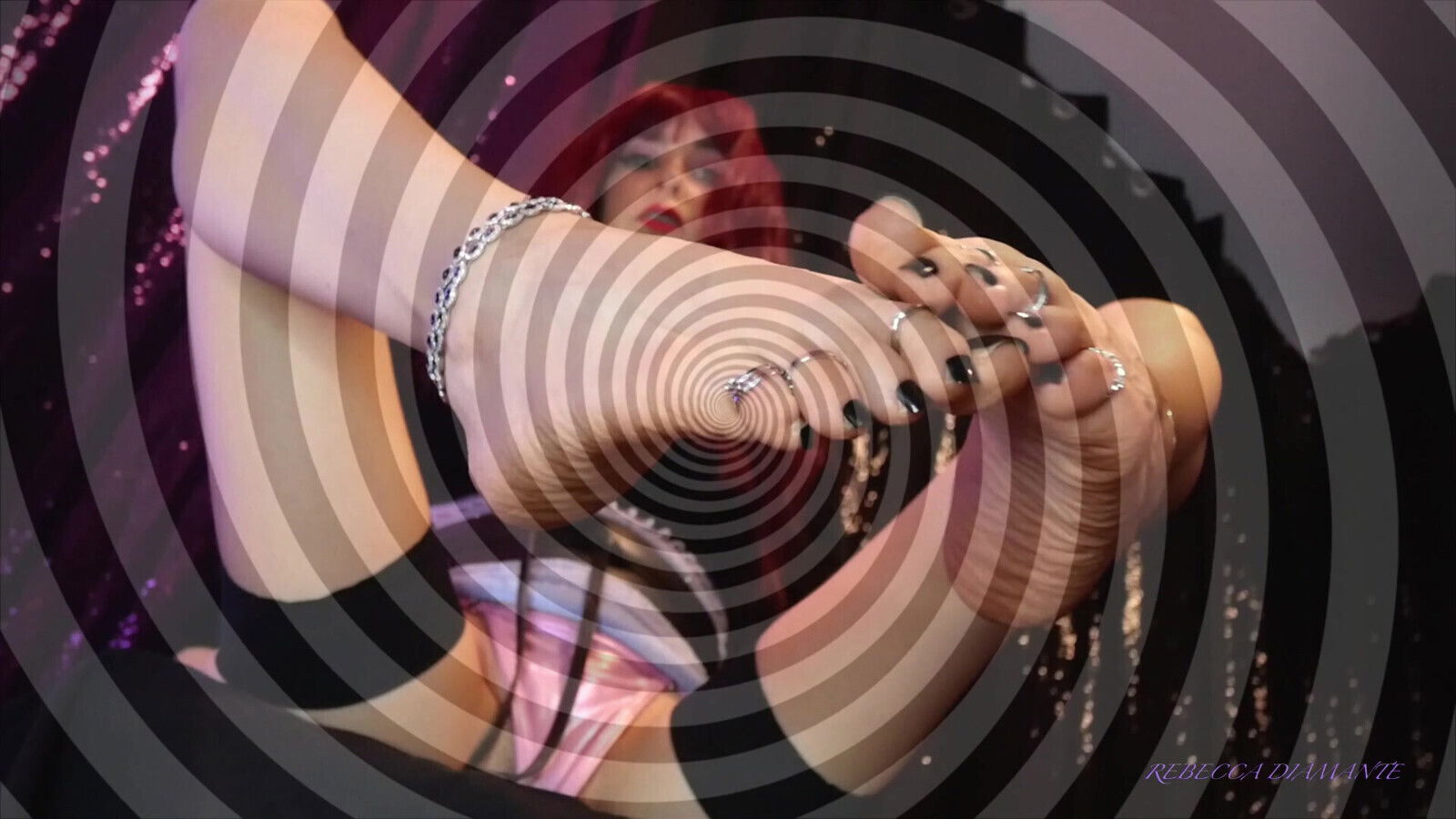 Surrender mesmerizing feet black toenail polish rings