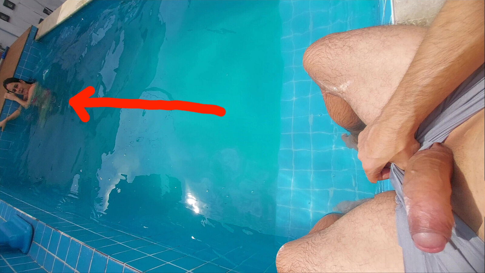 invited step-cousin pool home, surprised hard erect