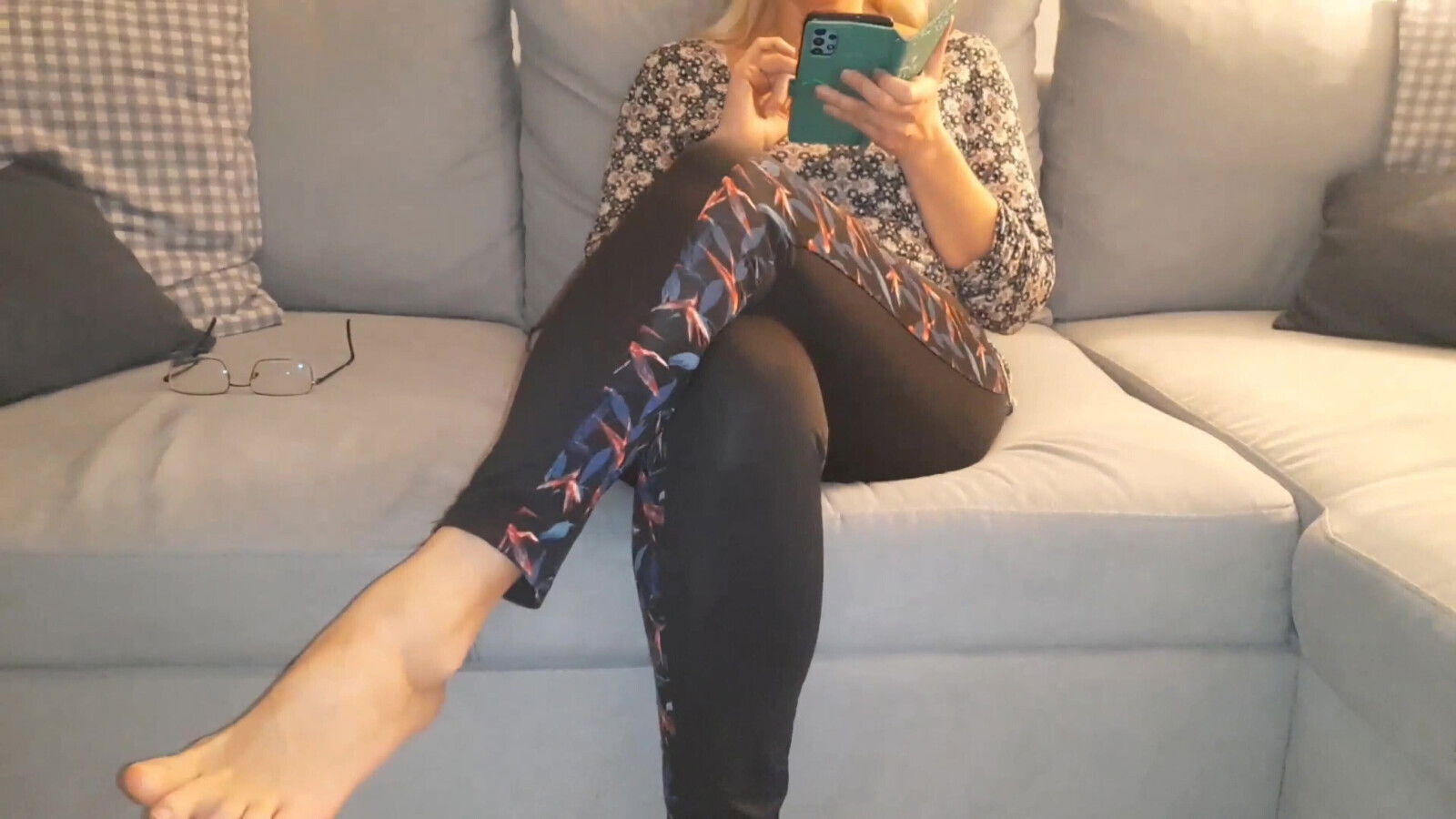 Amateur Blonde Mature Wife Enjoys Half Clothed