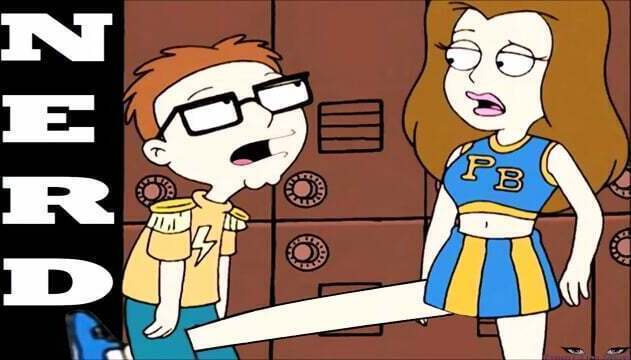 sexy CHEERLEADER BALLBUSTING nerd, anime balls