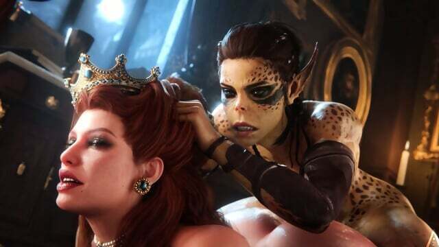 gift empress. insatiable futa fucked busty MILF princess pussy anus came hard inside. Animated futanari sex.