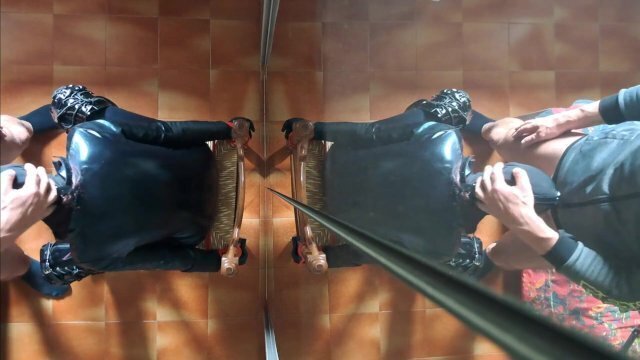 chairtied fucks face minutes until cums mouth