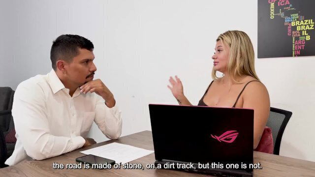 Blonde MILF convinces cheating client giving Hard deal. Karen Sleent, Tibasins