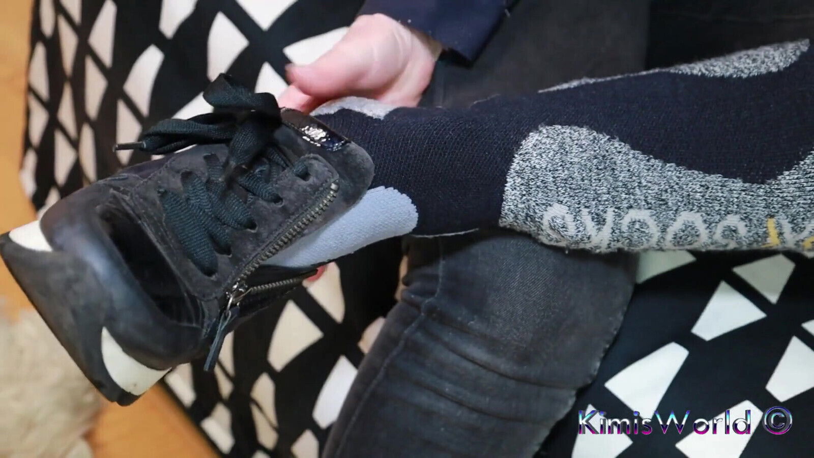Bold Unique: Sweaty Socks, Sneakers Black Jeans Tease