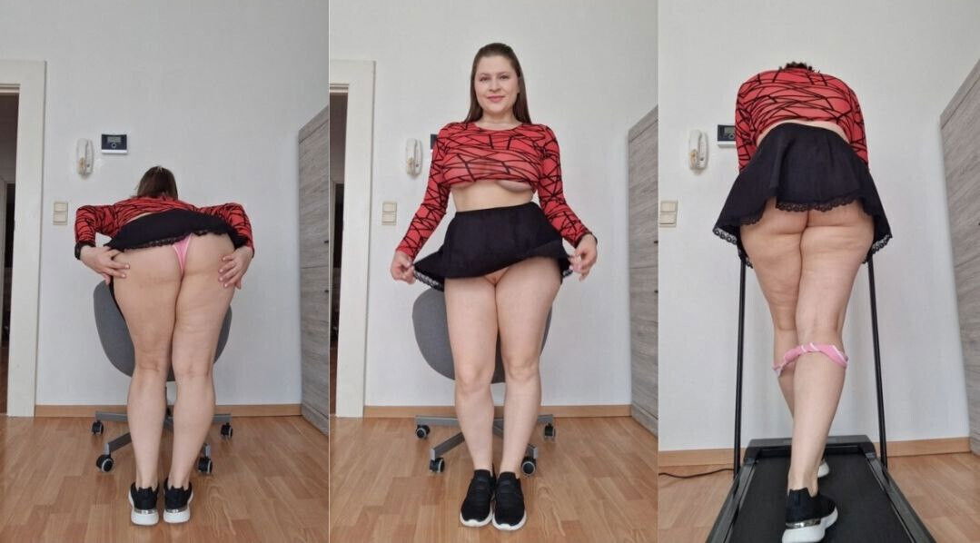 Walking treadmill miniskirt with without panties