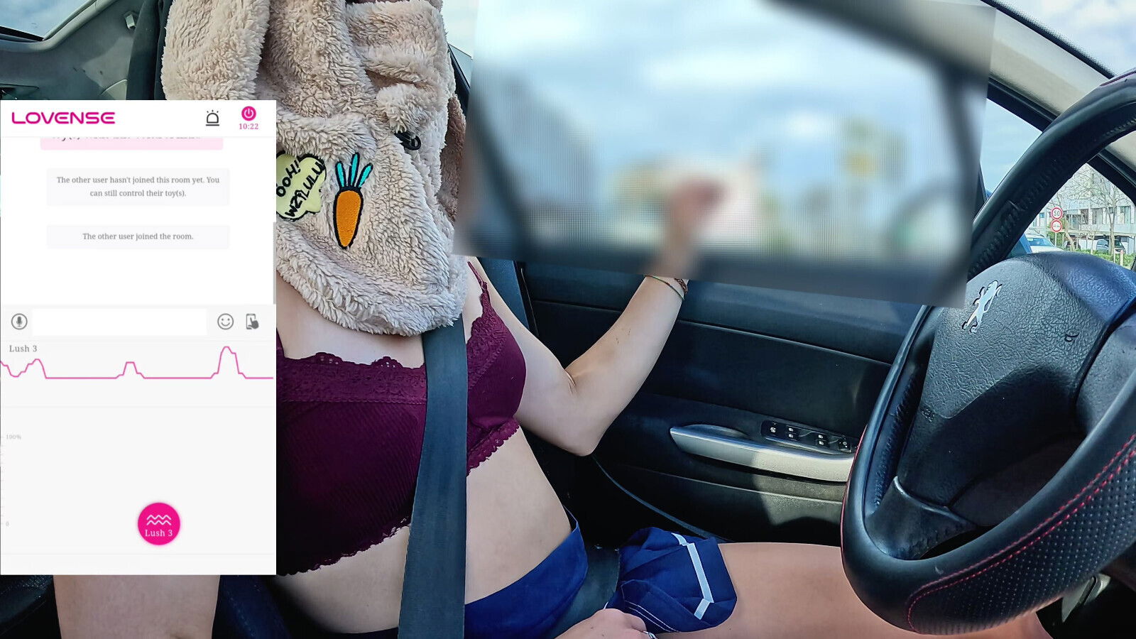 friend mine filming while drive controls lovense vibrator remotely