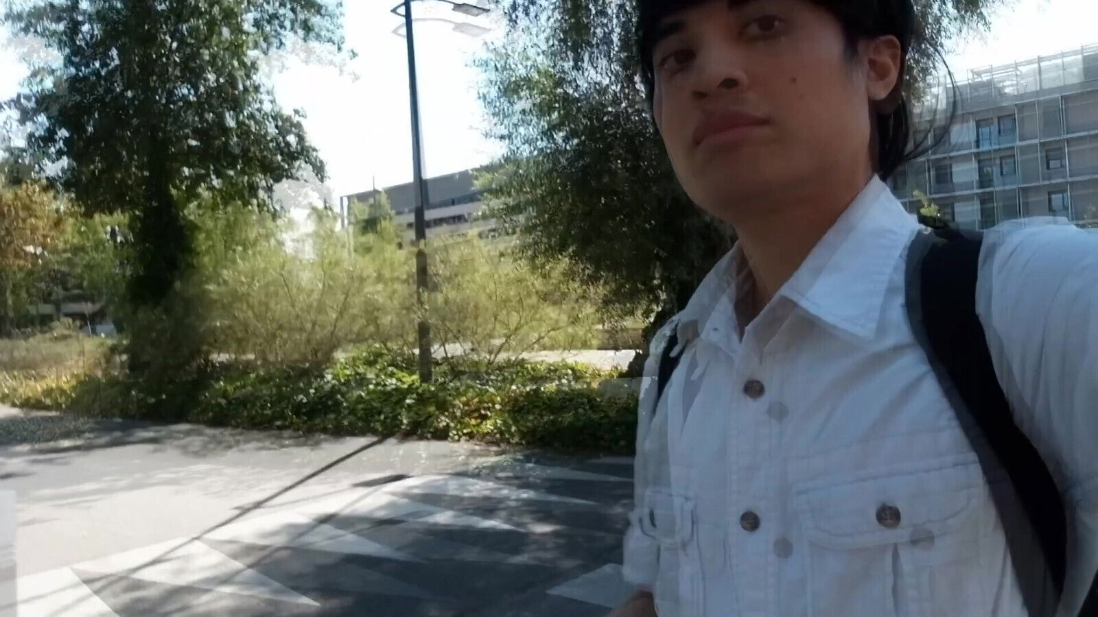 Arteen scout walks barefoot street outside fans bare feet walking