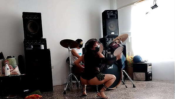 They play drums dances, stripping showing