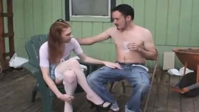 Skinny Pale Redhead Crossdresser Amateur