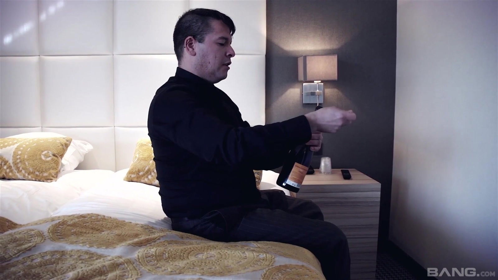 Angela Caramella wears a kinky outfit during a shagging session