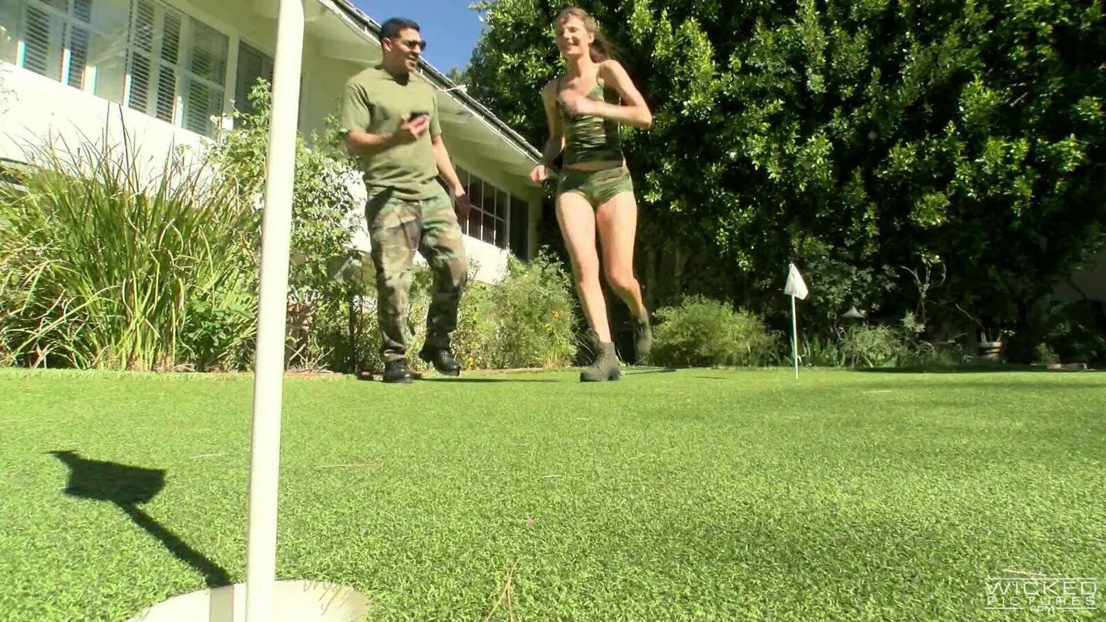 Natural babe Shyla Ryder doing some cock riding while in the army