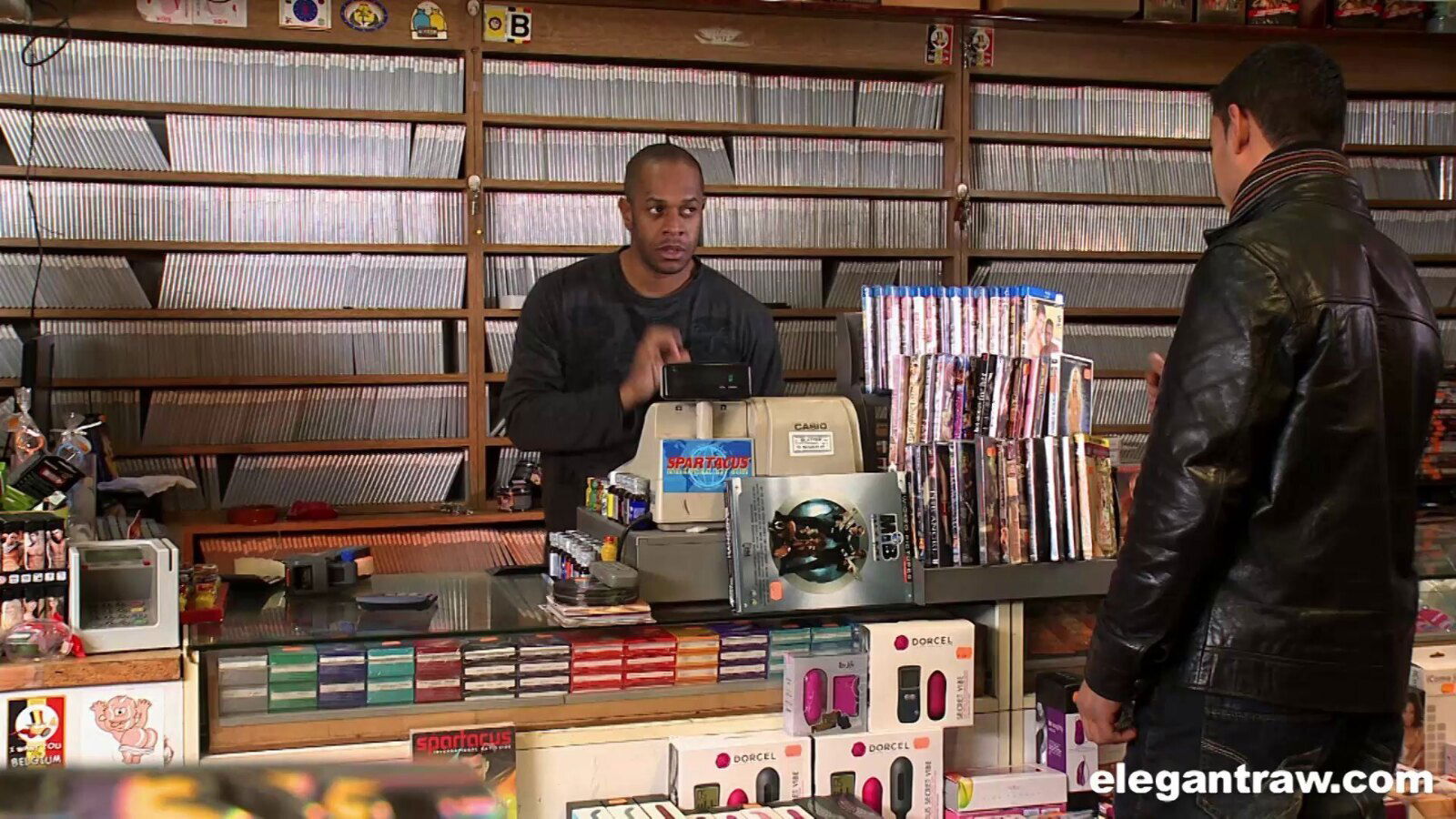 Brunette cowgirl's visit to the sex toy store gets a her a big black cock deep in her anal