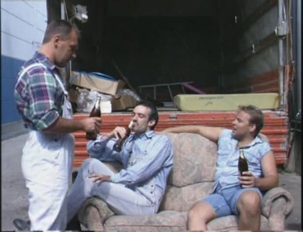 Furniture movers use her granny mouth and pussy in a gangbang