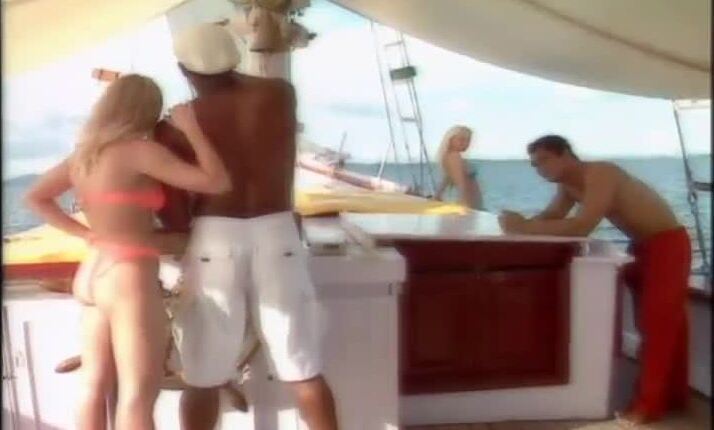 Two couples having great sex on a sailing ship in the middle of the ocean