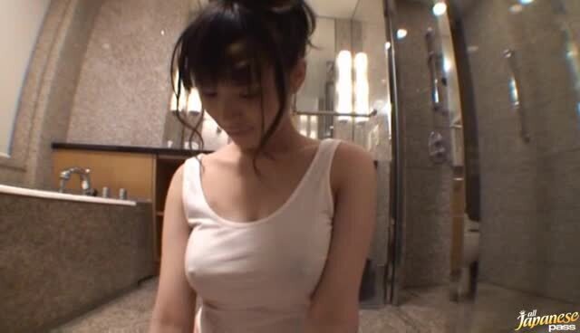 Kyouko Maki is all oiled up and and plays with her tits