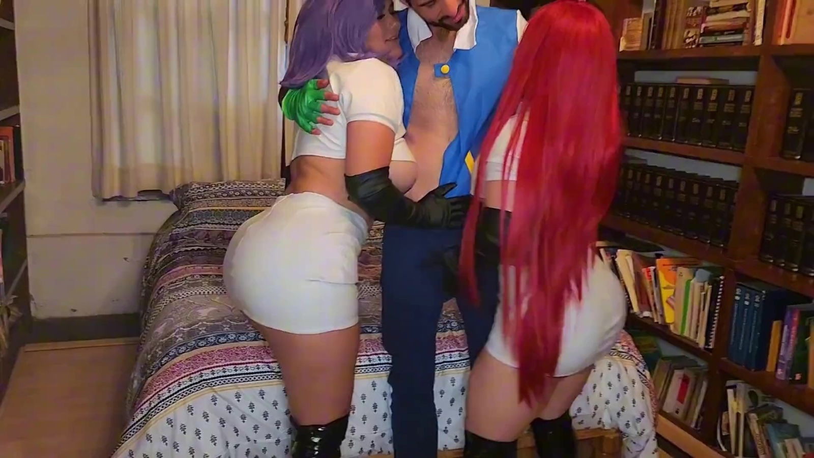 Dressed latina girls share dick small