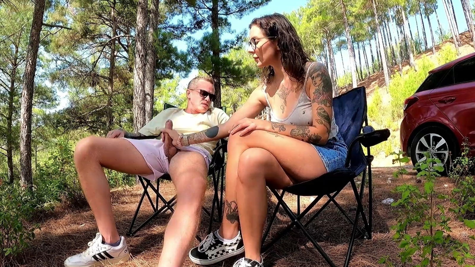Sexy Brunette Enticed Step-bro Anal-fuck During Their Picnic Forest