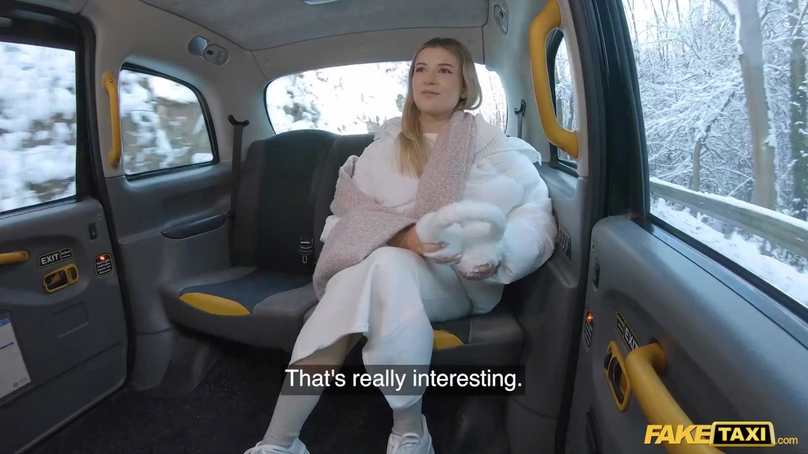 Blonde Amateur Gorgeous Model Rides Taxi Driver Steamy Backseat