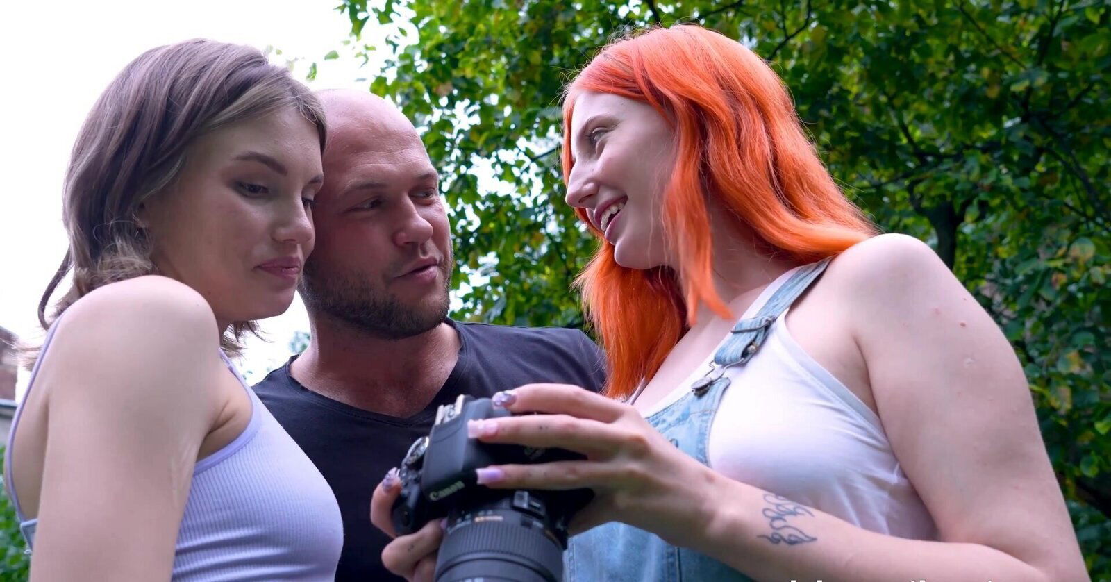 milf dress, Milka Wey, threesome with pussy licking doggystyle sex.