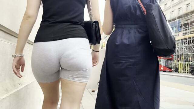 candid milf gray shorts jiggle