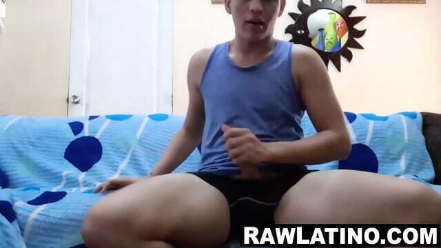 Latin twink strokes cums private solo session