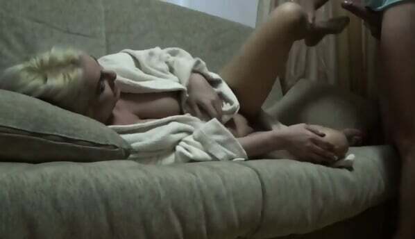 Big-Titted Blonde Stepmom Enjoys Step Son's Twice