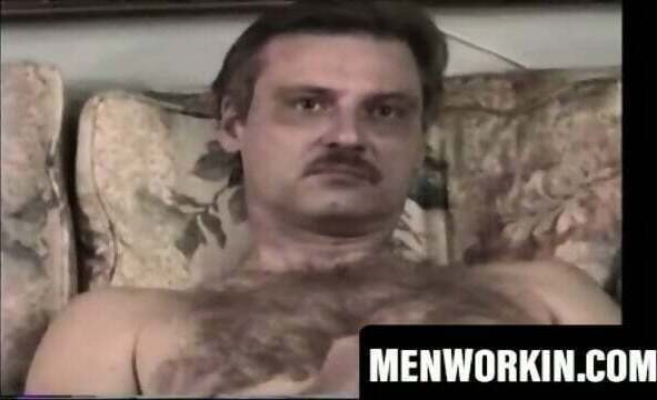 Crazy bastard tugs hairy solo