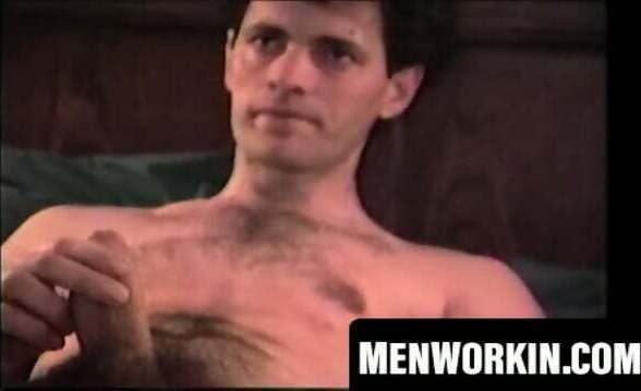 Skinny twink strokes hairy long sword solo