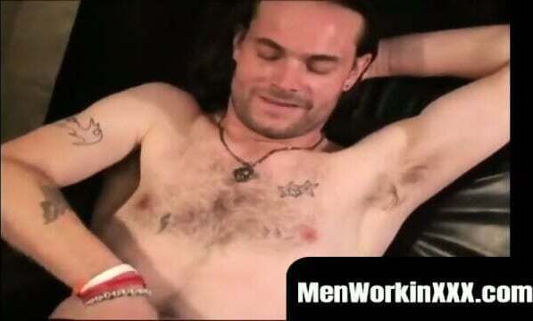 Rough stud jizzing hard after furious masturbation