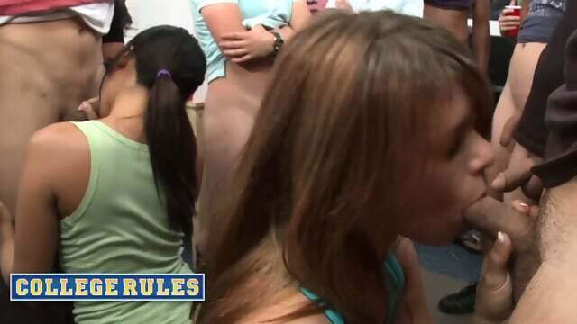 COLLEGE RULES Watch These Hungry Horny College Girls Suck Many Cocks They Find