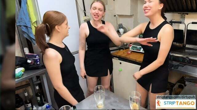 Girl from College Licks Beautiful Woman during their work fast food!